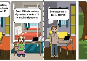 Komiks Piotra Pawlisiaka z klasy 6d - "Nie spotykaj się z osobami poznanymi w Internecie"